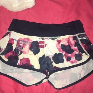 lululemon floral printed shorts, size 2